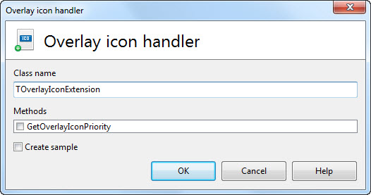 Методы обработчика Overlay icon